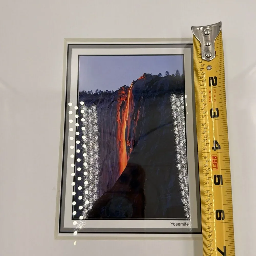 Yosemite Firefall Framed Photo Print Matted Black Frame 15.5x12.5 Wall Decor